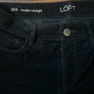 Loft Corduroy Black Pants Size 28